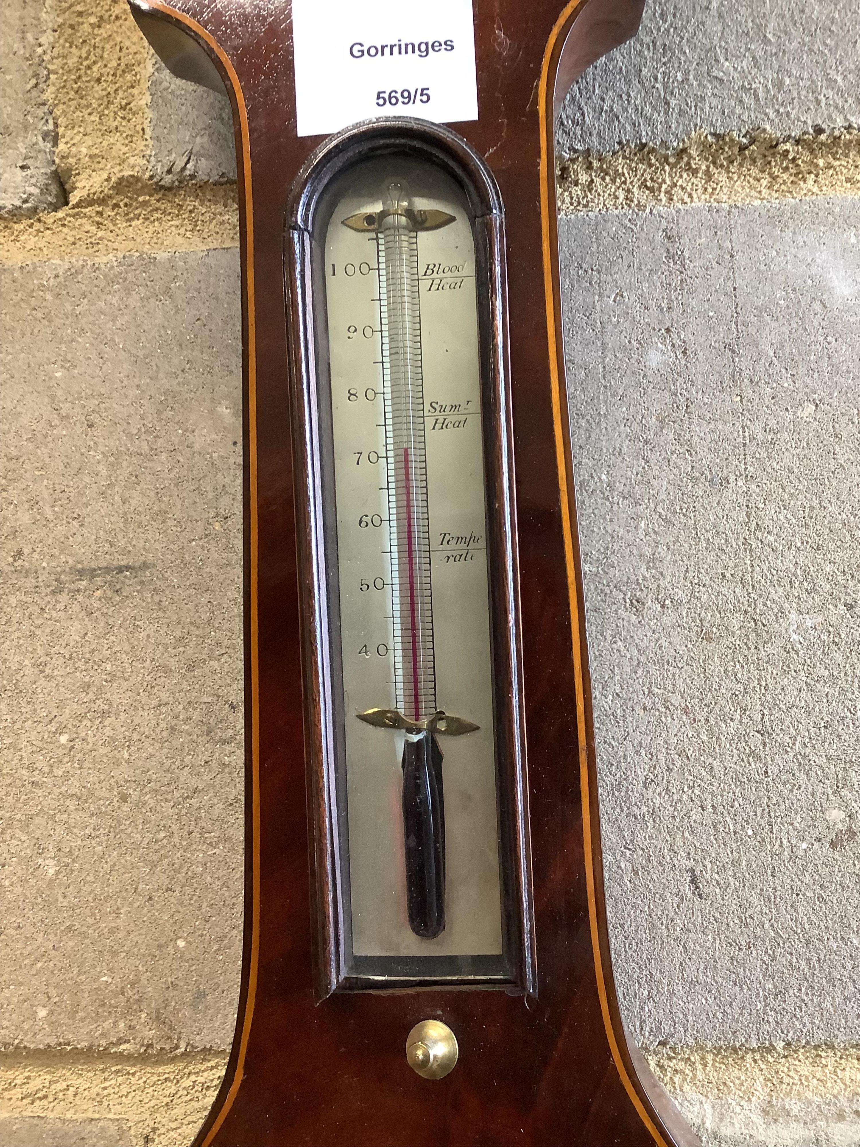 A 19th century mahogany wheel barometer, height 98cm